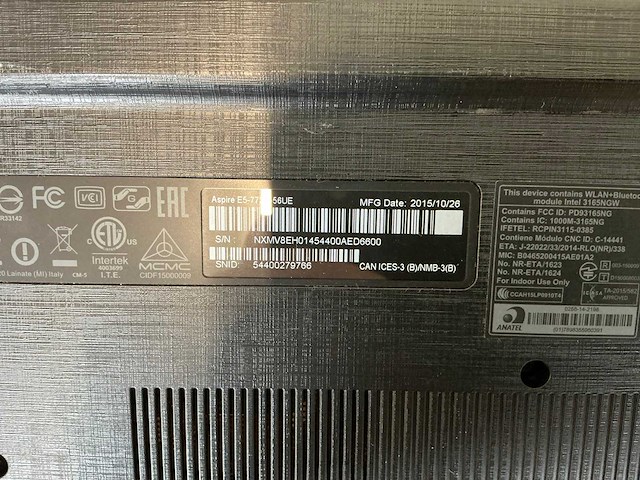 Laptop - acer - aspire e5-772g - afbeelding 7 van  7