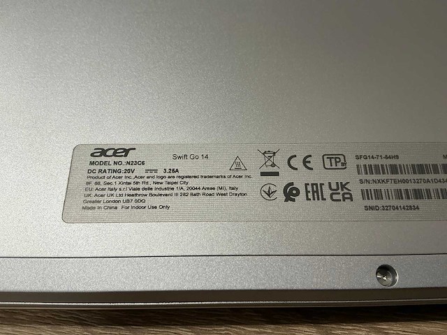 Laptop - acer - swift sfg14-71 - afbeelding 7 van  8
