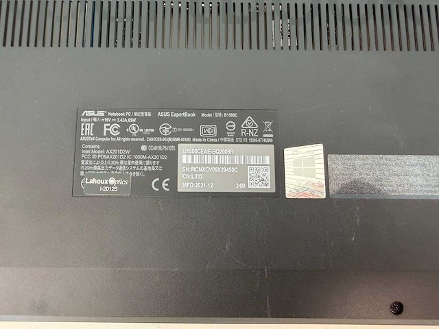 Laptop - asustek computer inc. - asus expertbook b1500ceaey_b1500ceae - afbeelding 6 van  7