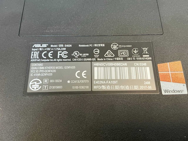 Laptop - asustek computer inc. - e402na - afbeelding 6 van  6