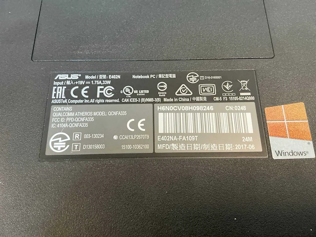 Laptop - asustek computer inc. - e402na - afbeelding 3 van  6