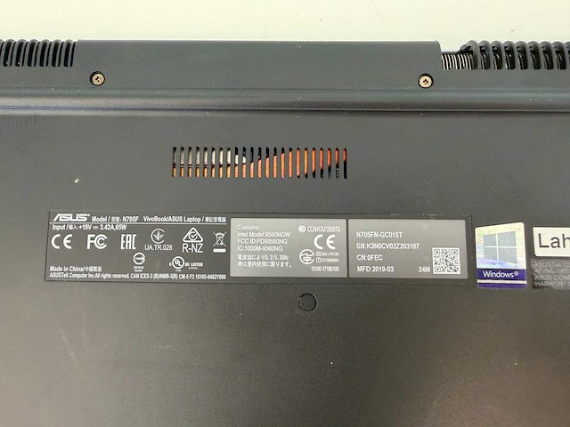 Laptop - asustek computer inc. - vivobook_asuslaptop x705fn_n705fn - afbeelding 3 van  8