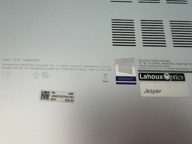 Laptop - asustek computer inc. - vivobook_asuslaptop x712fac_f712fa - afbeelding 5 van  8