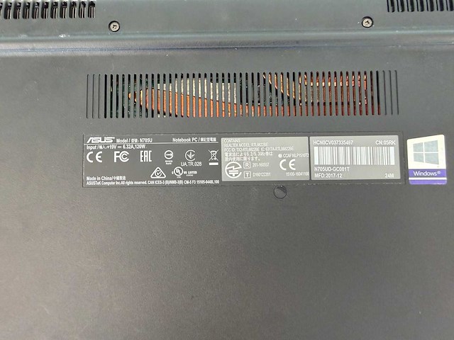 Laptop - asustek computer inc. - x705udr - afbeelding 8 van  9