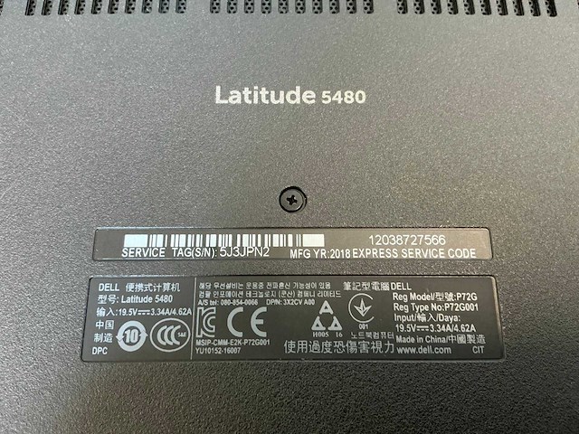Laptop - dell inc. - latitude 5480 - afbeelding 6 van  6