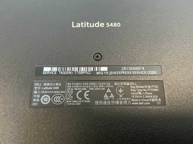 Laptop - dell inc. - latitude 5480 - afbeelding 3 van  3