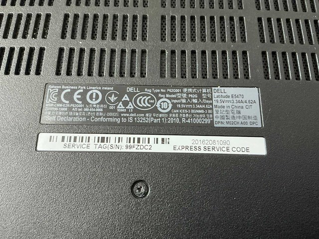 Laptop - dell inc. - latitude e5470 - afbeelding 7 van  7