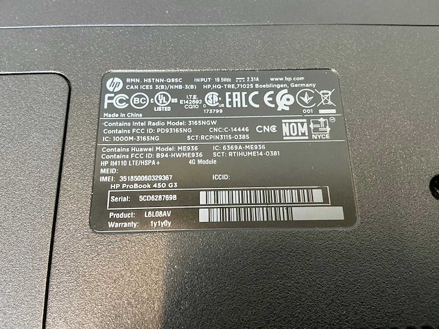 Laptop - hp - probook 450 g3 - afbeelding 7 van  7