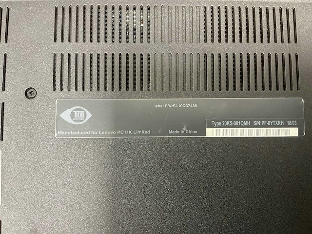 Laptop - lenovo - 20ks001qmh - afbeelding 5 van  5