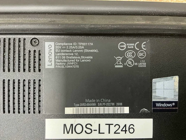 Laptop - lenovo - 20rd004hmh - afbeelding 4 van  4