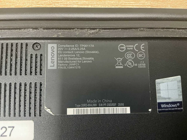 Laptop - lenovo - 20rd004jmh - afbeelding 4 van  4