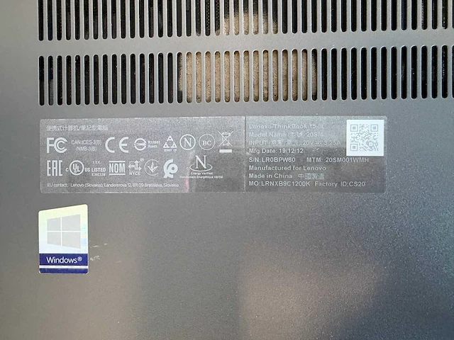Laptop - lenovo - 20sm - afbeelding 6 van  6