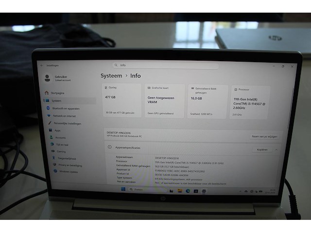 Laptop hp notebook, 16 gb ram, 477 gb ssd, intel core i5-1145g7 2.60 ghz. - afbeelding 3 van  4