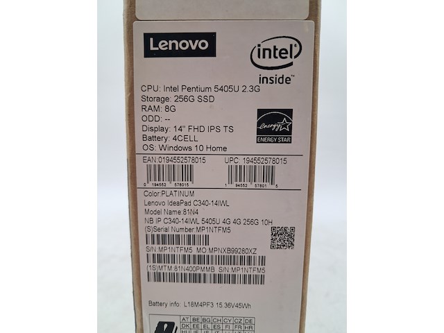 Laptop, lenovo, pentium 5405u, 2018 - afbeelding 4 van  5
