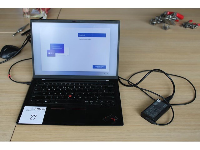 Laptop lenovo thinkpad x1 met 500 gb harde schijf, 128 mb grafische kaart, 16 gb intern geheugen, 11e gener... - afbeelding 1 van  3