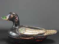 Laqué houten eend als dekseldoos - afbeelding 2 van  5