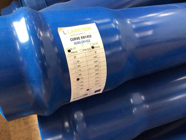 Lareter pvc-u bocht 22° en-iso 1452 (16x) - afbeelding 2 van  2