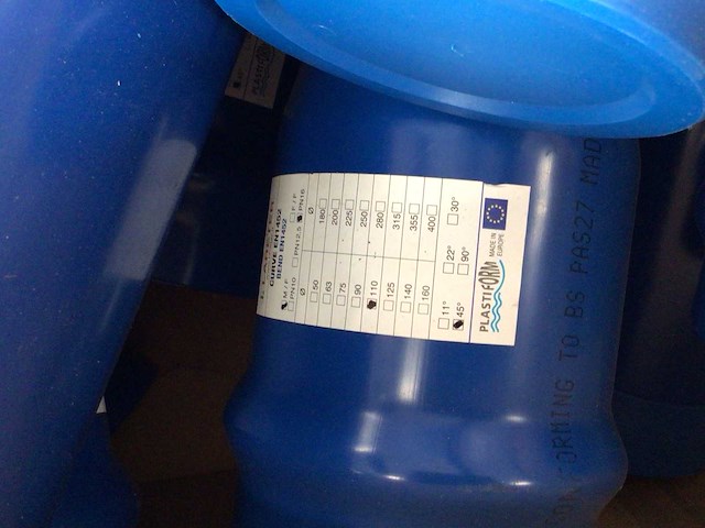 Lareter pvc-u bocht 45° en-iso 1452 (15x) - afbeelding 2 van  2