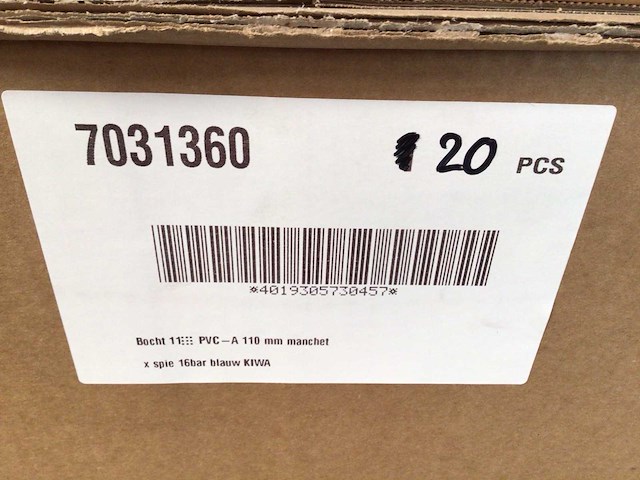 Lareter pvc-u drukhulpstuk bocht 22° en-iso 1452 (40x) - afbeelding 4 van  4
