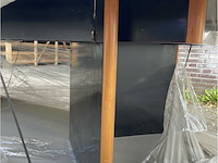 Large maritime red table 325cm with robust black frame and wooden legs for ships - afbeelding 2 van  6