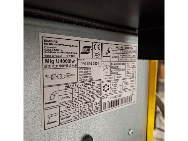Lasapparaat, esab, mig u4000i / aristofeed 3004 - afbeelding 2 van  10