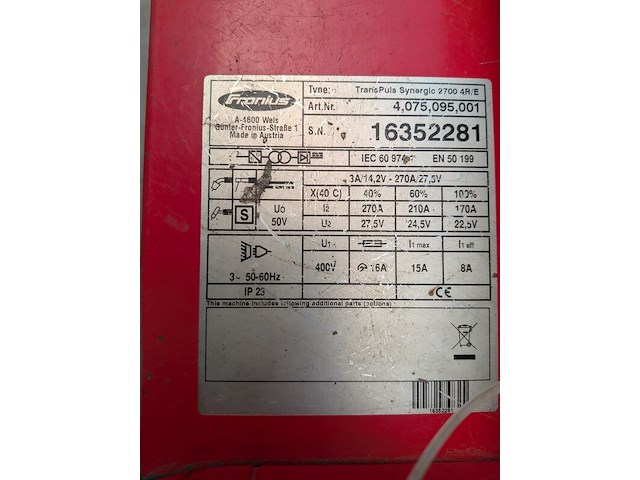Lasapparaat fronius, transpuls synergic 2700 4r/e - afbeelding 6 van  18