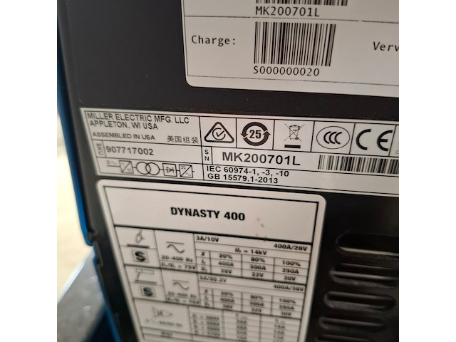 Lasapparaat, miller, dynasty 400 / mk200701l - afbeelding 7 van  10