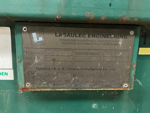 Lasaulec horizontale opslagtank - afbeelding 4 van  8