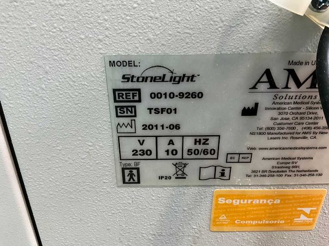 Laserscope - stonelight - chirurgische laser - 2011-06 - afbeelding 4 van  8