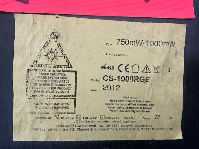 Laserword cs-1000rge lasersysteem - afbeelding 3 van  3