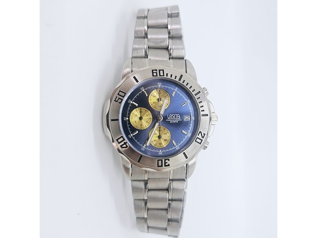 Lasita chronograaf herenhorloge uit oude juweliersvoorraad - afbeelding 1 van  6