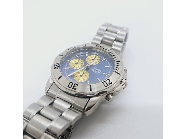 Lasita chronograaf herenhorloge uit oude juweliersvoorraad - afbeelding 3 van  6