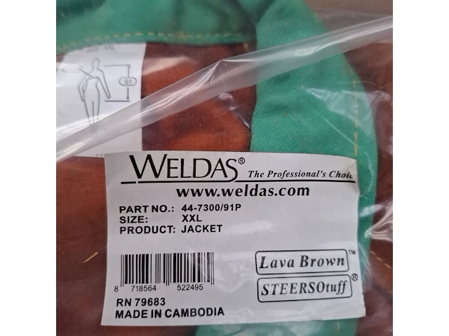 Lasjacket, maat xxl, weldas, jacket 44-7300/91p - afbeelding 3 van  4