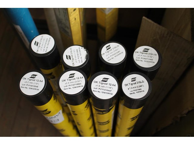 Lasstaven in 13 deels aangebroken verpakkingen in kokerhouders w.o. tigrod 316sli in diverse diameters. - afbeelding 3 van  3