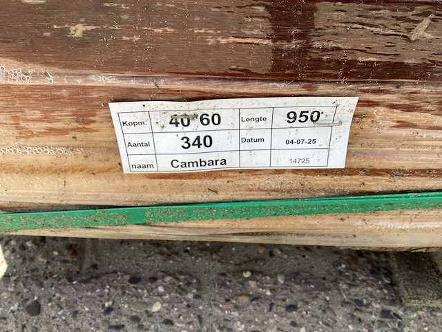 Lat hardhout 40x60x950mm (340x) - afbeelding 5 van  5