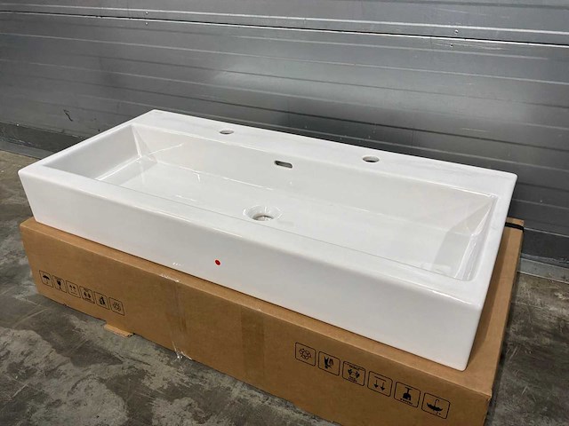 Laufen living dubbele wastafel met 2 kraangaten - afbeelding 9 van  13