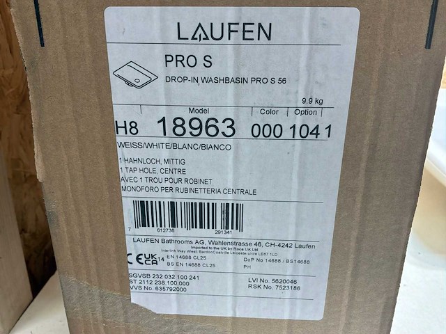 Laufen pro wastafel 56x44 cm wit - afbeelding 3 van  12