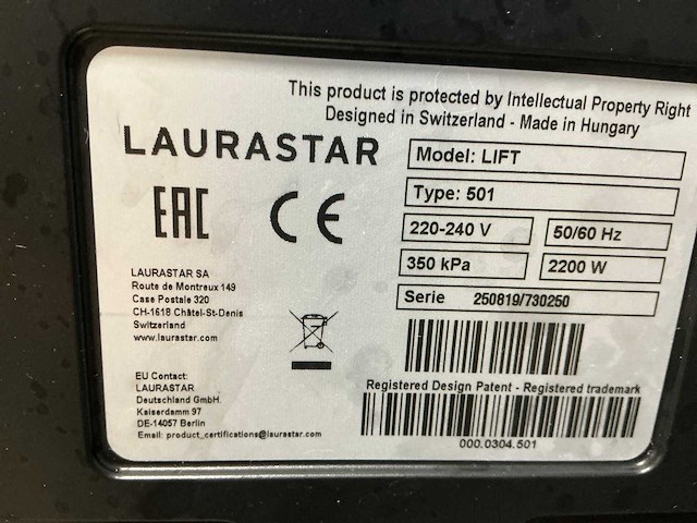 Laurastar lift 501 strijkijzer - afbeelding 5 van  6