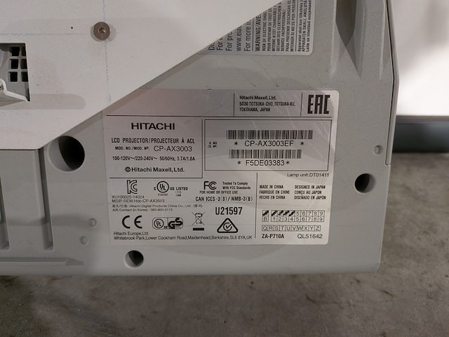 Lcd projector, hitachi, cp-ax3003, incl. interactief display, promethean activboard touch - afbeelding 9 van  12
