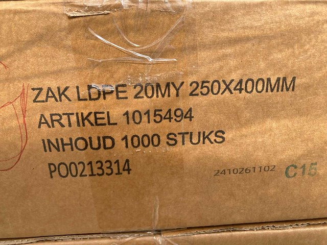 Ldpe zakken 25x40cm 20my (47000x) - afbeelding 2 van  3
