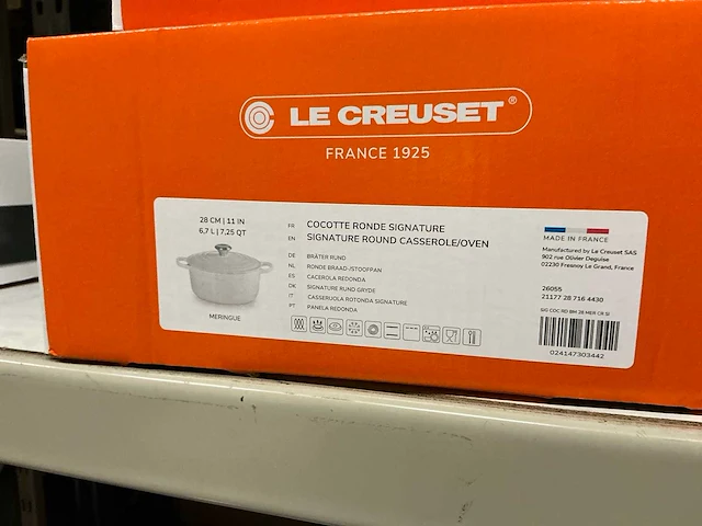 Le crueset braadpan rond in geëmailleerd gietijzer 28cm meringue - afbeelding 2 van  5