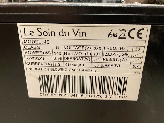 Le soin du vin 45 wijnklimaatkast - afbeelding 3 van  4