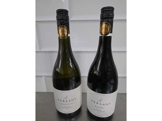 Le versant marlbec en chardonnay witte wijn fles (14x) - afbeelding 2 van  3