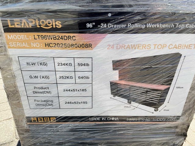 Leaptools lt 96 24 drawers/ top cabinet werkbank - afbeelding 10 van  10