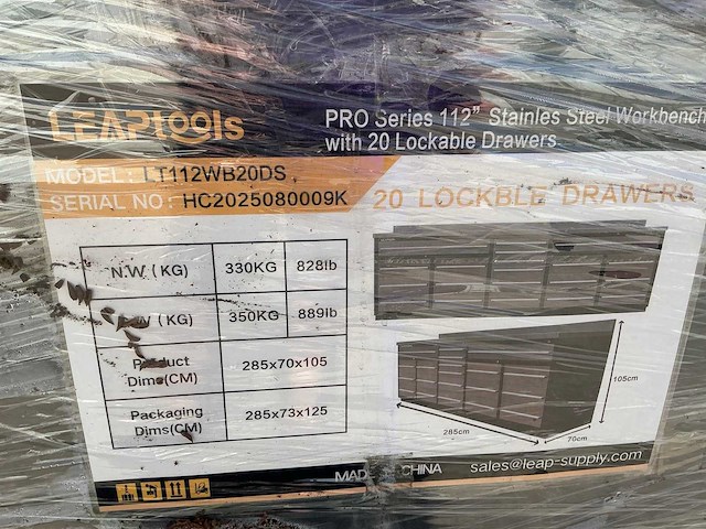 Leaptools lt112 r.v.s. 20 drawers werkbank - afbeelding 6 van  7