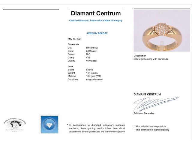 Lechic - gouden ring met diamant - afbeelding 3 van  7