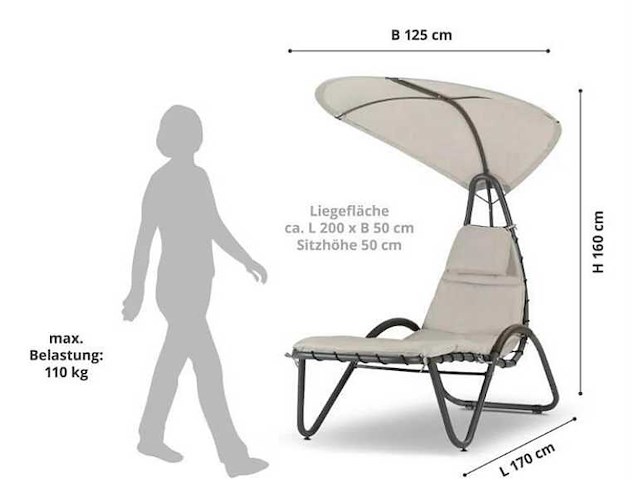 Leco - lisa - relax ligstoel met dakje - afbeelding 2 van  7