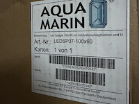 Led badkamerspiegel 100x60 cm met aanraaksensor, dimbaar, digitale klok en datum aquamarin - afbeelding 3 van  3