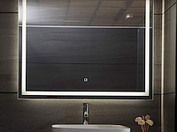 Led badkamerspiegel 100x80 cm dimbaar, anticondensfunctie aqua marin, ledsp05-100x80 - afbeelding 1 van  3