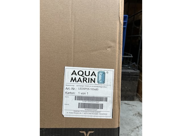 Led badkamerspiegel 100x80 cm dimbaar, anticondensfunctie aqua marin, ledsp05-100x80 - afbeelding 3 van  3